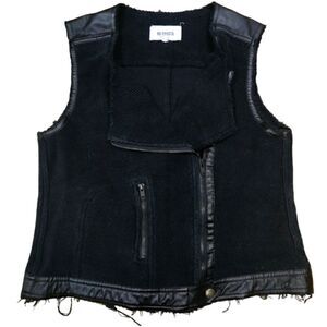 BB Dakota black gothic cotton faux leather moto biker vest size L